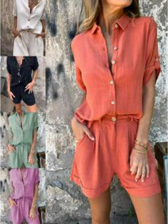 Set Camicia Casual in Cotone e Lino Stile Euro-Americano 2024 e Pantaloni Larghi con Coulisse - Bianco
