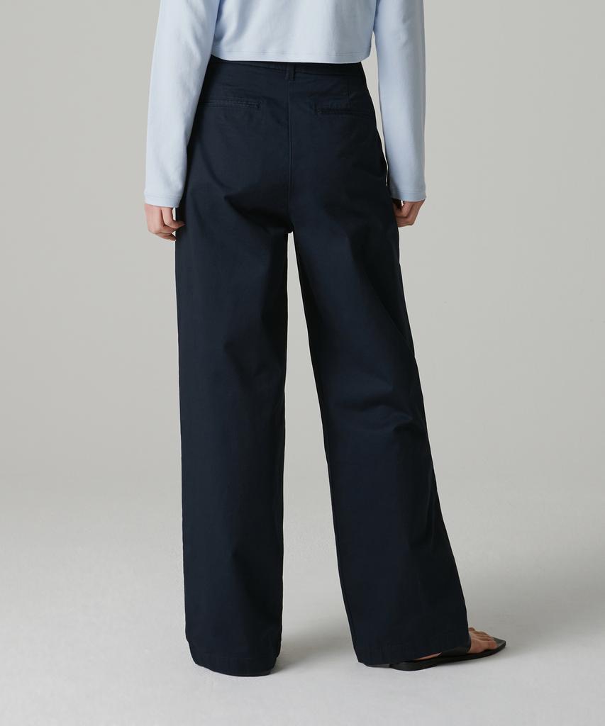 MUSINSA STANDARD WOMAN Women'S Reverse-To-Tuck Wide Chino Pants [Navy]