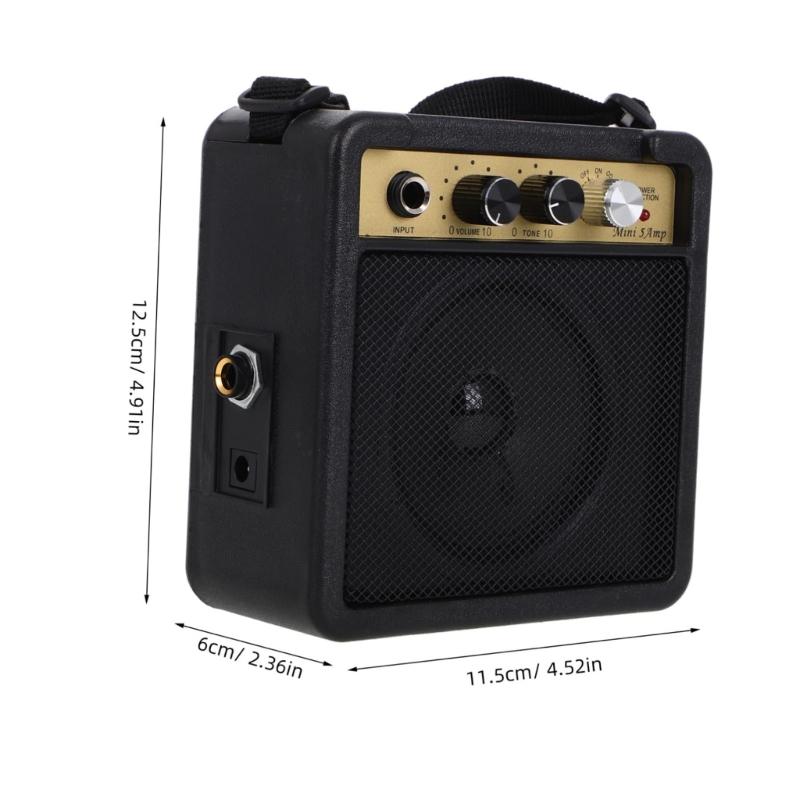 Wiederaufladbarer Gitarrenverstärker 5W Elektrischer Gitarrenverstärker Mit Handschlaufe Outdoor Tragbarer Gitarrenverstärker zum Üben Langlebig