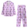 Women's 2 Piece Printed Suit Long Sleeve Button Up Top Wide Leg Pants Suit Set Pajamas Home Casual Suit