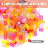 300-Piece Transparent Classic Building Blocks, Basic Building Blocks Expansion Set, Compatible with Major Brands, Random Colors and Shapes, for Girls