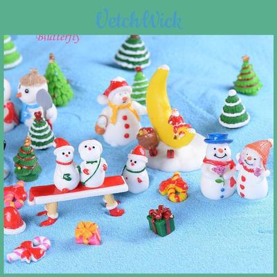 Adorable Resin Christmas Couple Snowman Figurines Perfect For Diy Miniature Gardens