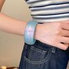Resin Aurora Dopamine Bangle Smudging Retro Hand Ring Personality Women Wide Bracelet  Gift