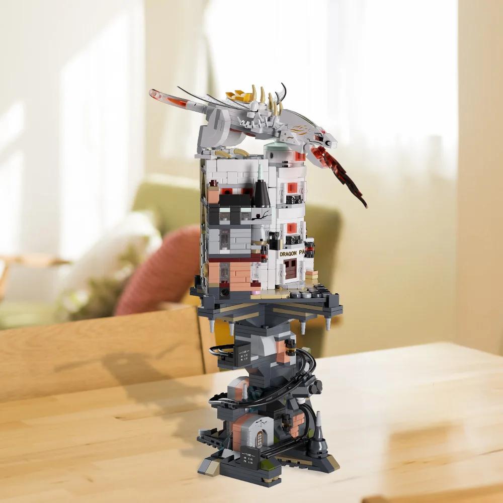 Non-Toxic 1000Pcs Gringottses Wizard Tower Magic World Dragon Moc Building Bricks Set Blocks Toys For Kids Children Adult Birthday Gifts