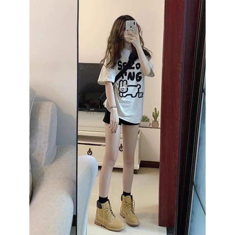 

Shoulder Retro Minority Junior High School Clothes Short Sleeve T-shirt White 2XL