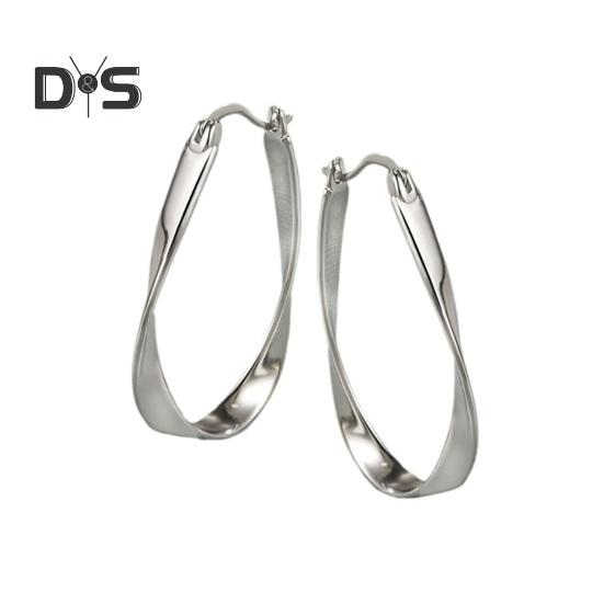 

1 пара женских сережек-колец в виде витого круга из полированной нержавеющей меди чистого цвета OL, серьги для поездок на работу, выпускного вечера, вечеринки, висячие серьги, украшения для ушей серебряный