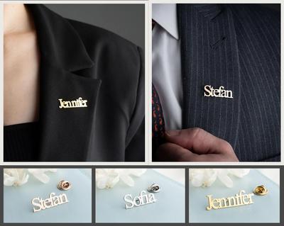 Dreamtimes Personalizovaný jmenný odznak Svatatební dar pro svědky a družičky Vlastní jmenovaná brož Dárek ke Dni matek