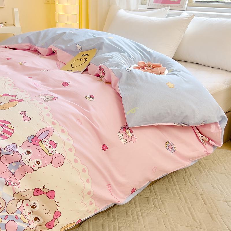 100% Cotton Floral Duvet Cover, Twin/Double, 150x200cm/230cm, Ideal for Student Dorms
