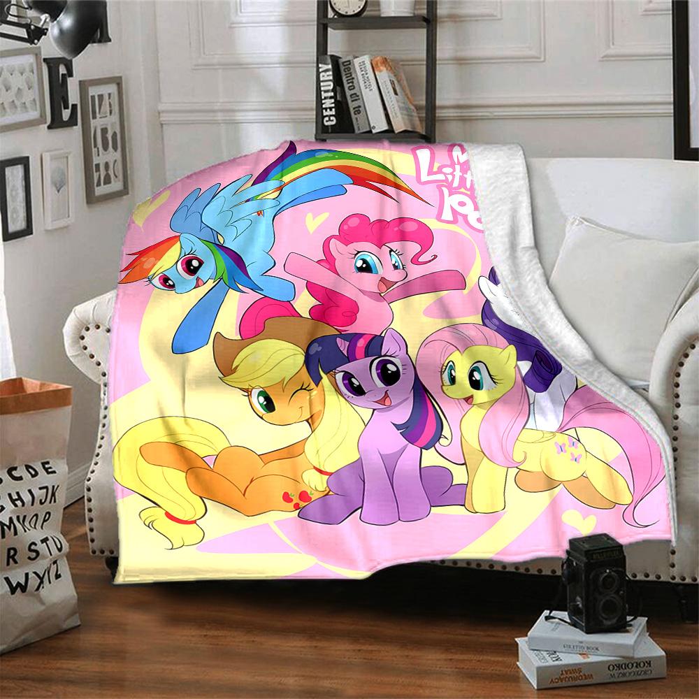 1pc Little Pony Adventure Flannel Blanket,Ultra Soft Warm Plush Throw for Home Bedroom Bed Sofa Cover Camping Picnic gift Y72438