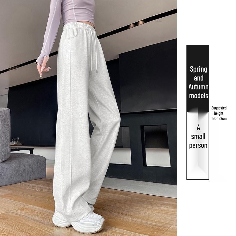 Ice Silk High-Waisted Wide-Leg Sweatpants for Women - Summer 2026 Thin Drapey Sun Protection Sportswear