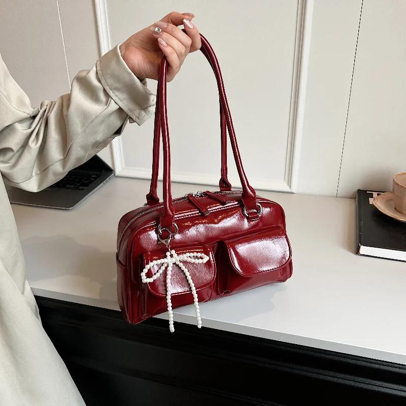 Fashiable Underarm Bow Bag for Women 2026 Korean Editi New Simple Leisure Pillow Bag Trendy Versatile Shoulder Bag