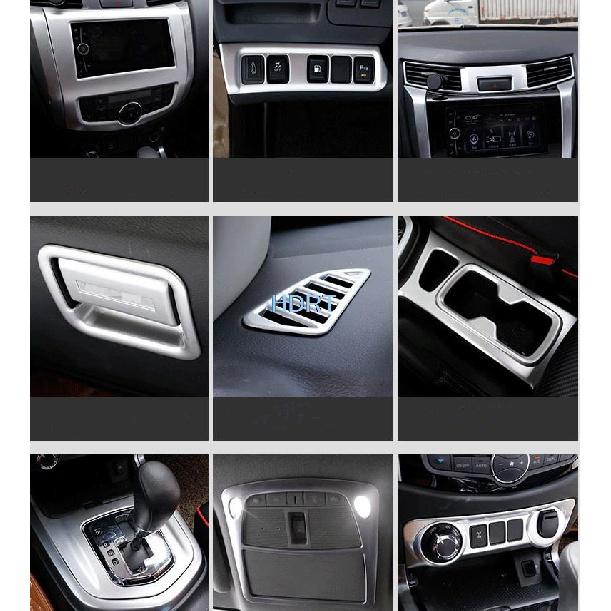 For Nissan Navara NP300 Terra 2018 Stickers ABS Chrome Car Styling Frame Decoration Cover Interior