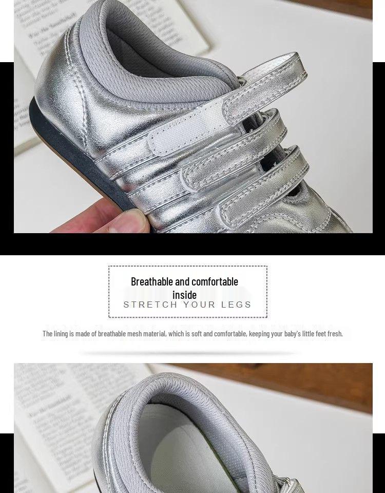 Girls' Silver Ballet-Style Mary Janes: Trendy 2026 Summer Training & Sports Shoes