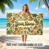 Dinosaur Theme Quick Dry Beach Towel Custom Name Text Print Large Sand Resistant Towel Beach Vacation