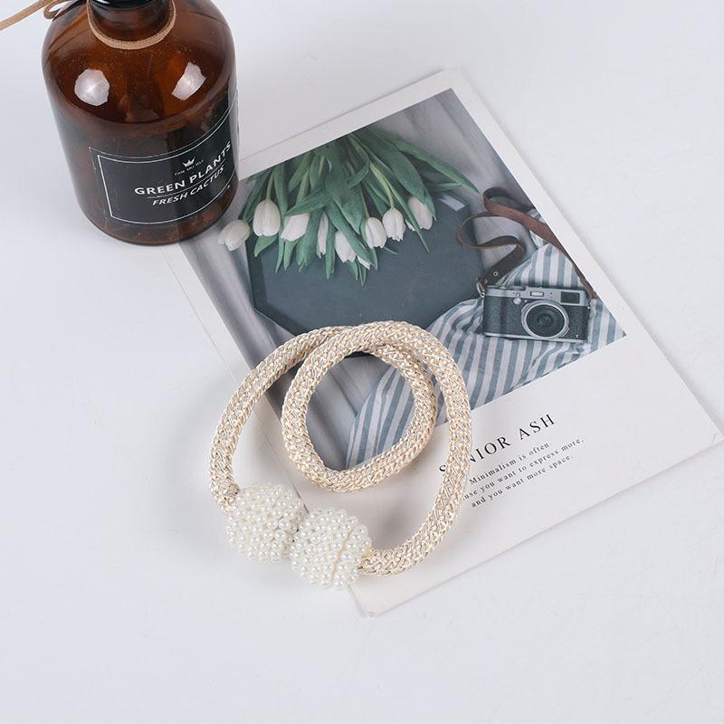 Pearl Magnetic Curtain Tieback Buckle - No-Punch Tie Rope Accessory