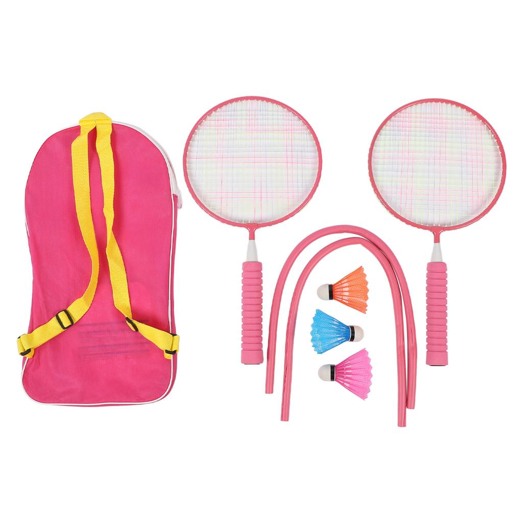 Kinder Badminton Set Leichter Kinder Badmintonschläger mit 3 Federbällen Tragetasche Griffband für 3 bis 12 Jahre