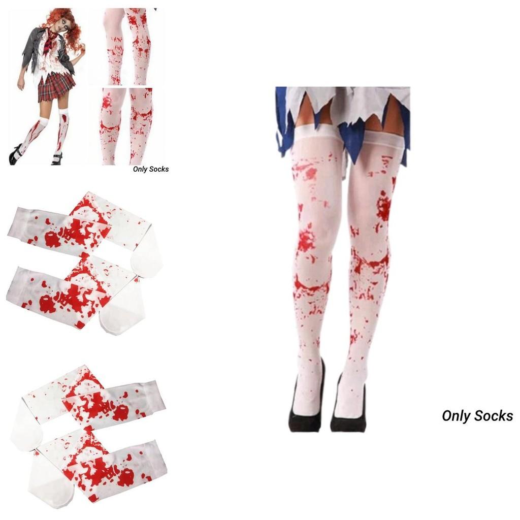 Halloween Blood Stockings For Costume Party Nurse Zombie Bloody Silk Stockings