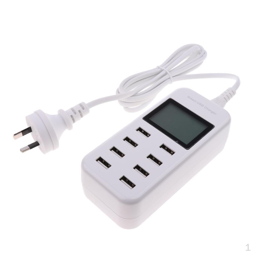AU Plug USB Power Adapter Hub Charging Station Plugs with 8 Slots
