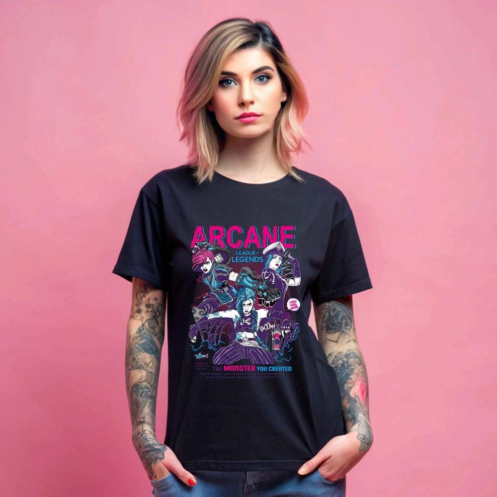 Anime Jinx Arcane TShirt Black T Shirt S