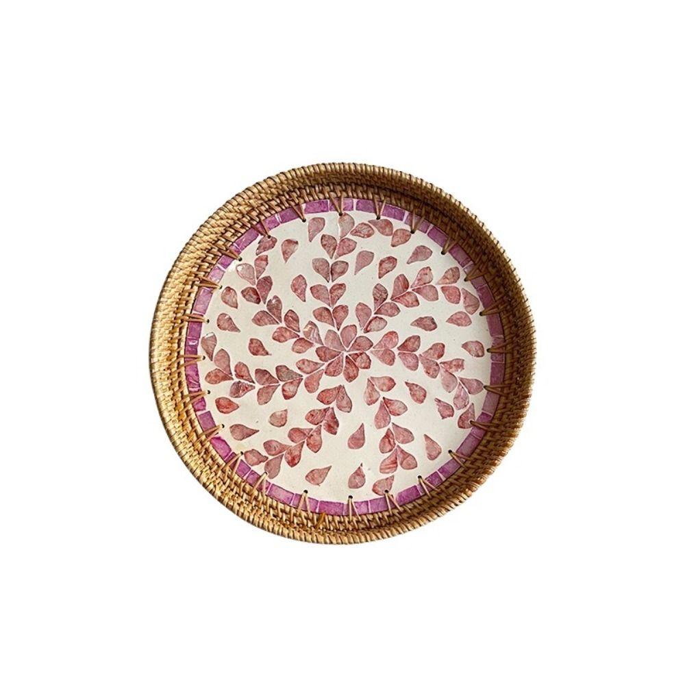 Rattanflechten Rattan Muschelschale Tablett Runde Brotkörbe Tablett Flechten Obstkorb Badezimmer