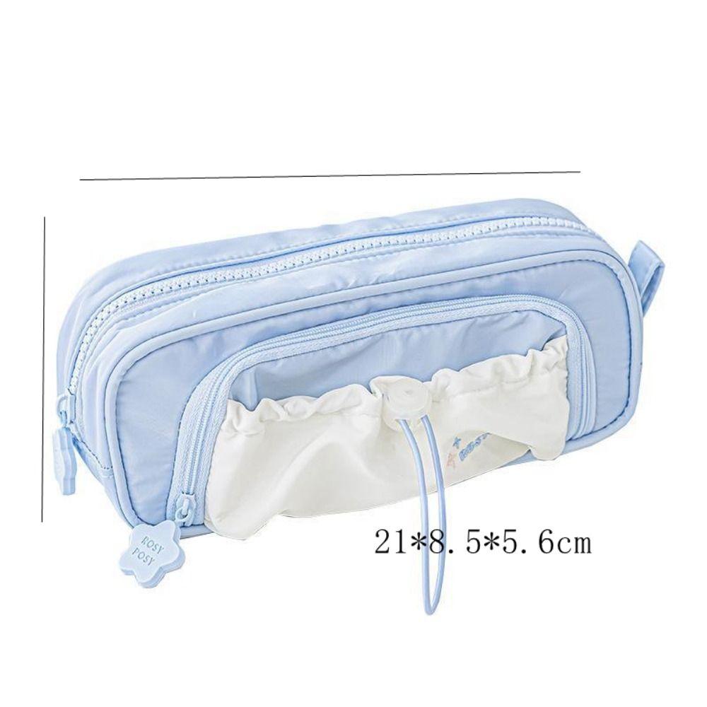 Drawstring Cream Pencil Case High Capacity Large Capacity Pen Bag Drawstring Pen Bag Student Gift