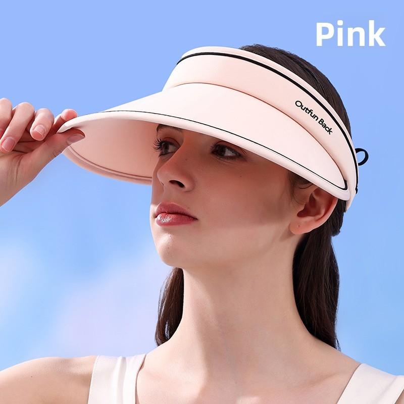 Outfun Letter Back Unisex Summer Sun Hat Wide Brim Blocking Function Wear Daily