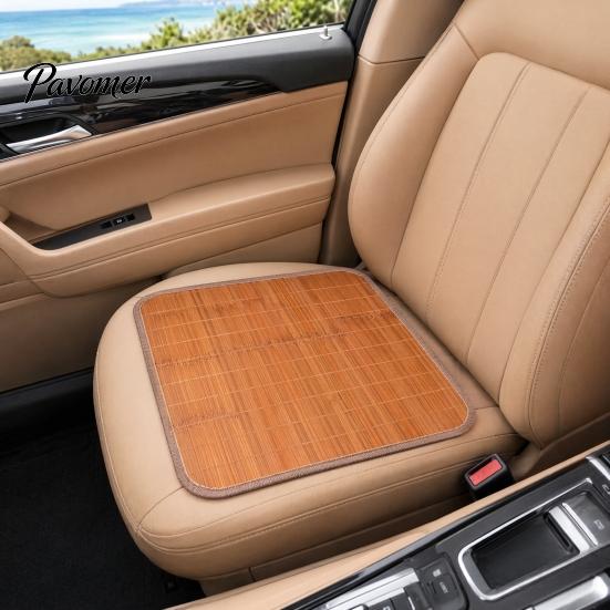 Fabric Chair Seat Cover Cooling Bamboo Mat, Breathable Summer Cool Natural Pad with Anti-Slip Bottom for Office And Dining Chairs Mat