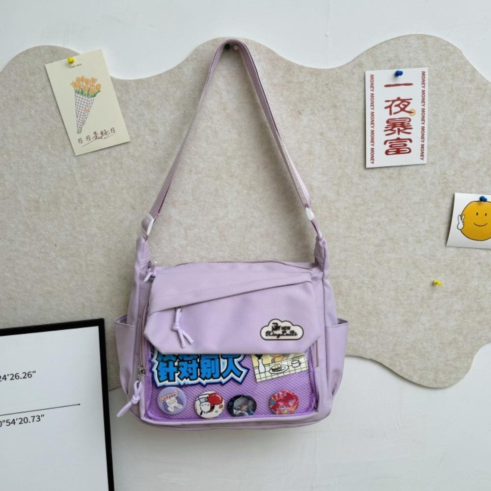 Japanese Pain Bag Women's Bag New Transparent Shoulder Bag Trendy Versatile Student Messenger Bag Large Capacity Messenger Bag