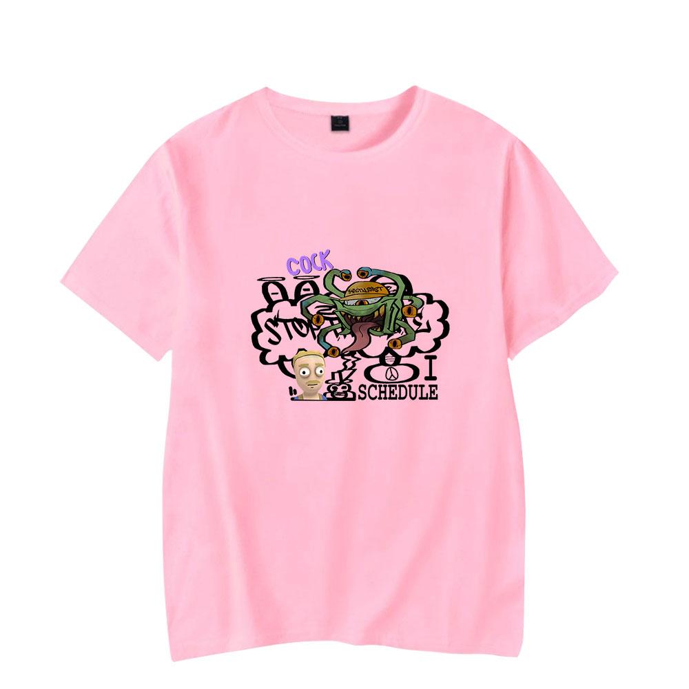 

High Quality Women Men T-shirts Schedule I Cartoon Print Tshirt Summer Casual Woman Man Clothing Fashion T Shirts XXS рожевий