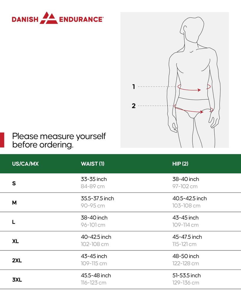 DANISH ENDURANCE Men's Bamboo Boxer Briefs, 6 or 10 Pairs, Multicolor (4 Navy Blue, 3 Black, 3 Red), 2XL