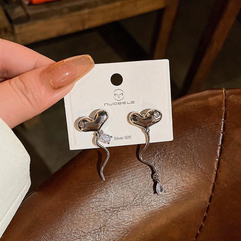 925 Silver Needle Curved Earrings Earrings Temperament Premium Versatile Small C-Shaped Circle Earrings