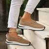 Fashion Women's Metal Chain Platform Loafers Plus Size Thick Sole Non Slip Wedges Casual Shoes Woman Autumn Comfort Light Walking Shoes