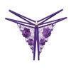 Lace Sexy Thong Ladies Cross Belt Ultra Thin Hollow Temptation Panties Open Crotch Pearl Cutout Thong