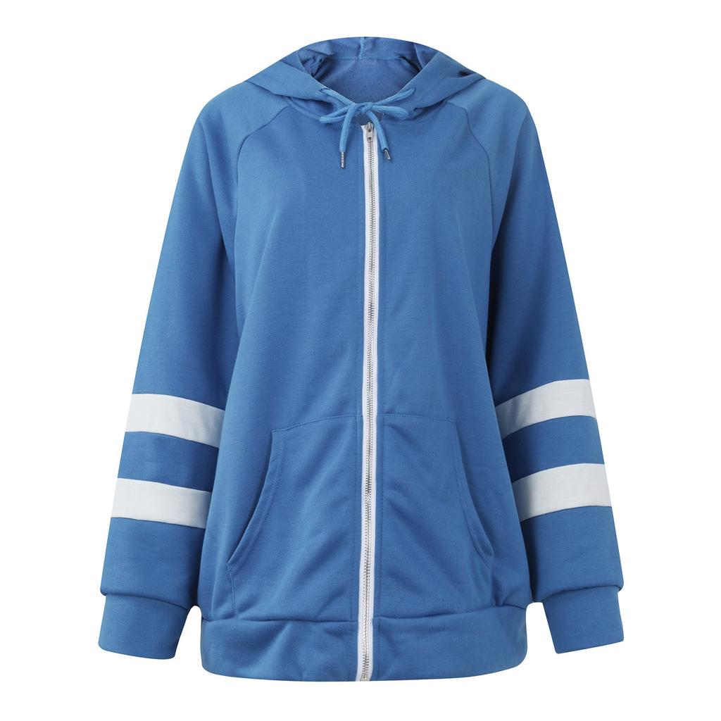 Hanorace active cu mânecă lungă, cu fermoar, cu hanorace cu buzunar, jachete