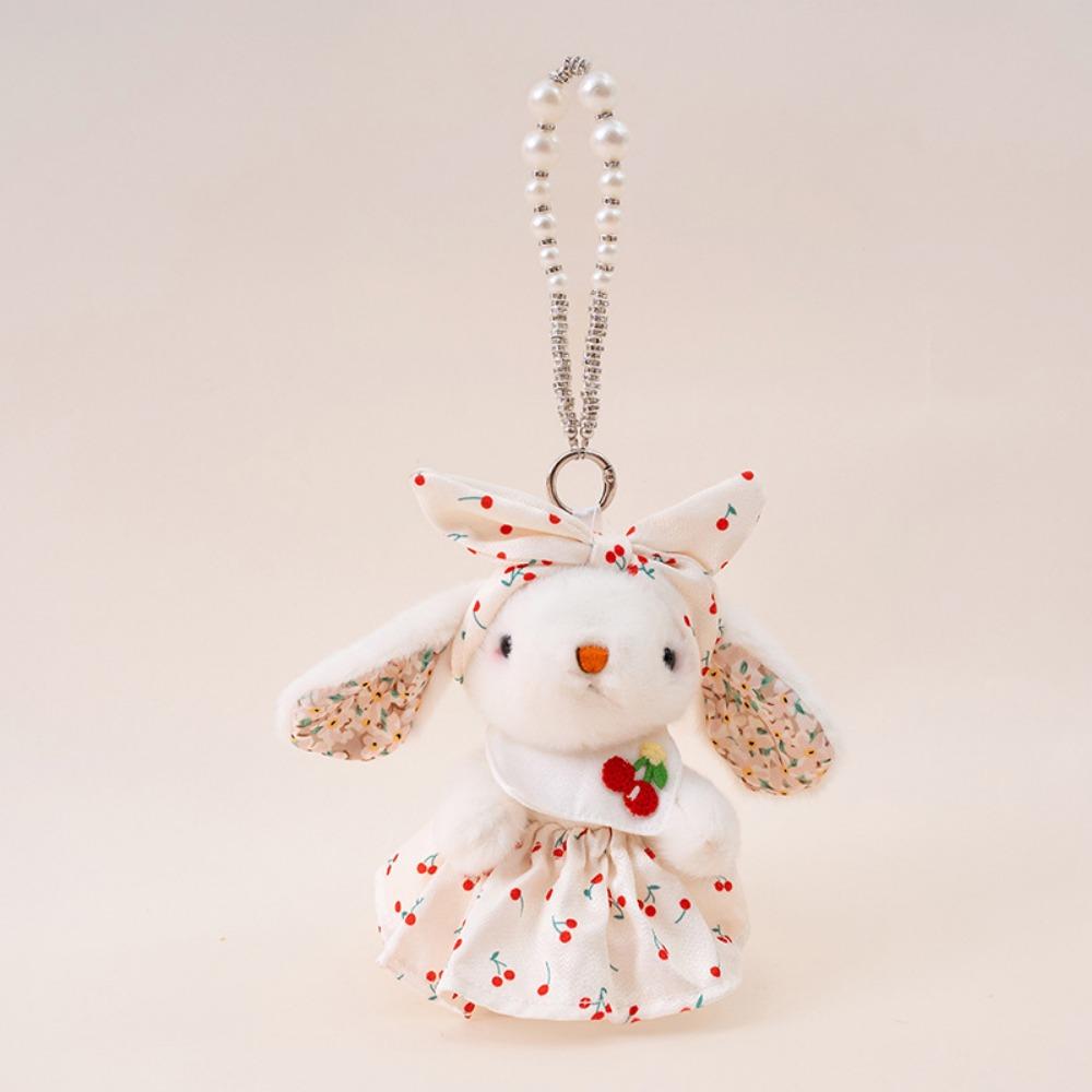 Bowknot Drooping Ear Rabbit Pendant Plush Stuffed Bag Hanging Pendant Plush Rabbit Keychain  Unisex
