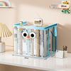 Foldable Book Box Student Dormitory Classroom Book Organizer Transparent Waterproof Book Organizing Storage Box Pouch