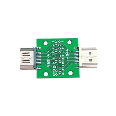 Male To Female Test Board MINI Test Connector With Board PCB 2.54mm Pitch 19 Pin DP HD A Female To Male Test Board Adapter 1PCS