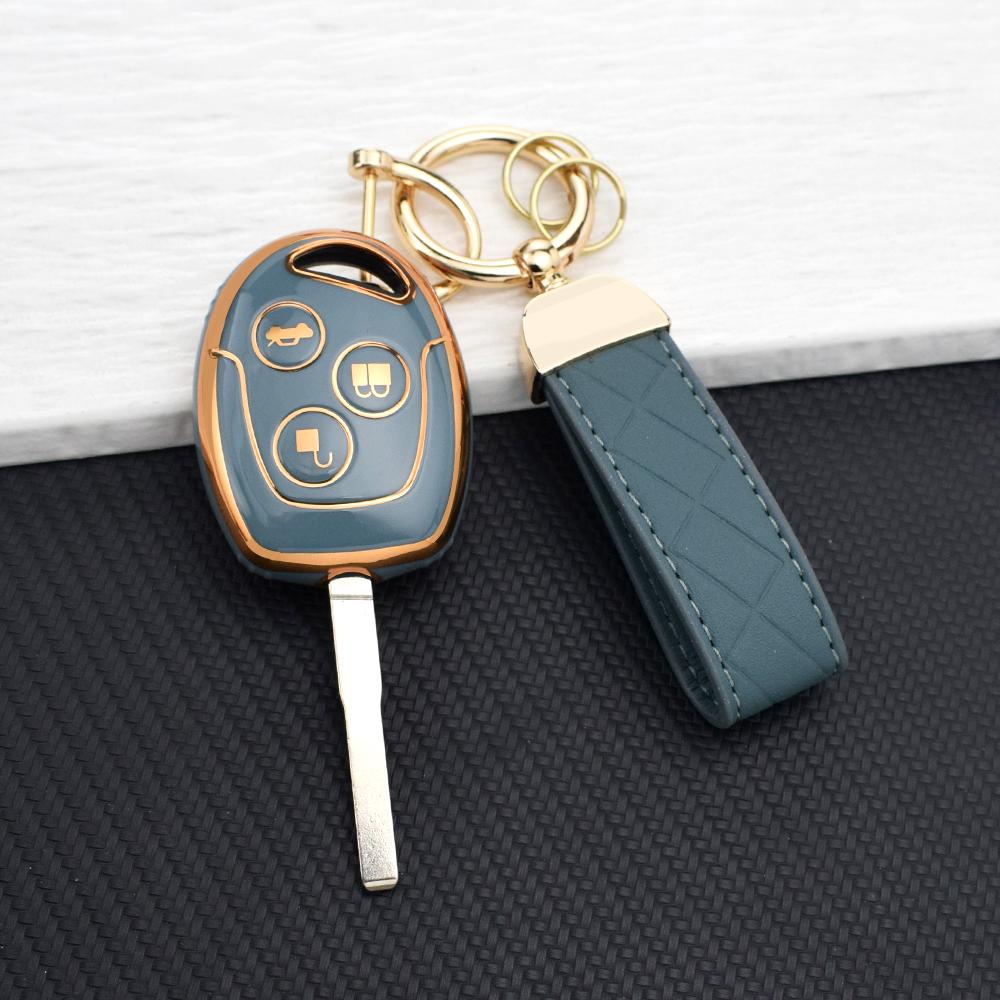 Soft TPU Key Fob Cover for Ford Mondeo Focus Fusion Fiesta Galaxy Transit-Soft Protective Case Shell with Keychain Accessories