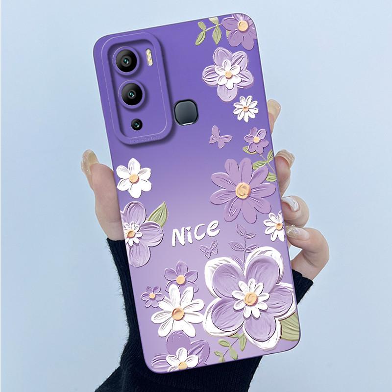Case for Infinix Hot 12i Hot 12 Play Back Cover Butterfly Flower Soft Silicone Cases for Infinix Hot12i 12Play Hot12 Phone Funda