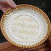 Handmade Round Bamboo Basket Tray and Plate for Creative Home Decoration