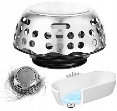 Universal Click-clack Plug with Strainer for Bathtubs and Shower Cabins, Steel