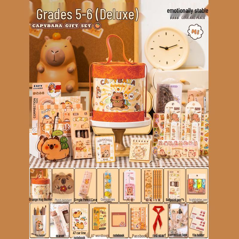 Capybara Souvenir Schreibwaren-Set - Perfektes Geschenk zum Kindertag, Geburtstag oder als Auszeichnung im Kindergarten