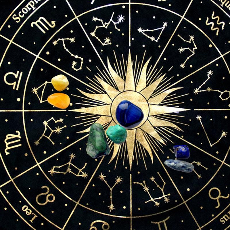 Tarot Tablecloth High-end Velvet Tarot Divination Tablecloth Gold-rimmed Pentagram Altar Cloth Witches' Tablecloths Deerskin