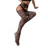 Women's Sexy Lace Jacquard Fishnet Stockings with One-Piece Garter