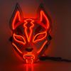LED Luminous Fox Mask - Anime-Inspired Cat Face, Cold Light Flash for Halloween