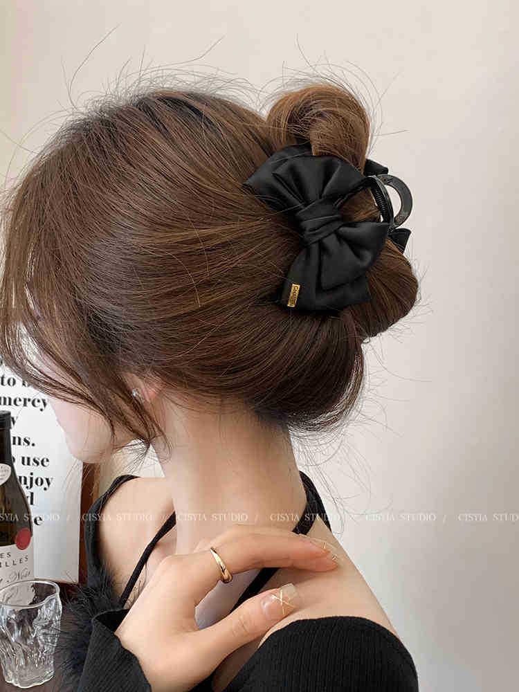 Women's Bowknot Claw Clip: Small & Medium Sizes, Ideal for Little Hair & Half Updos