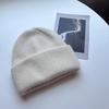 Internet celebrity Angola rabbit hair solid color light board autumn and winter versatile candy color vertical stripe outdoor warm knitted hat women