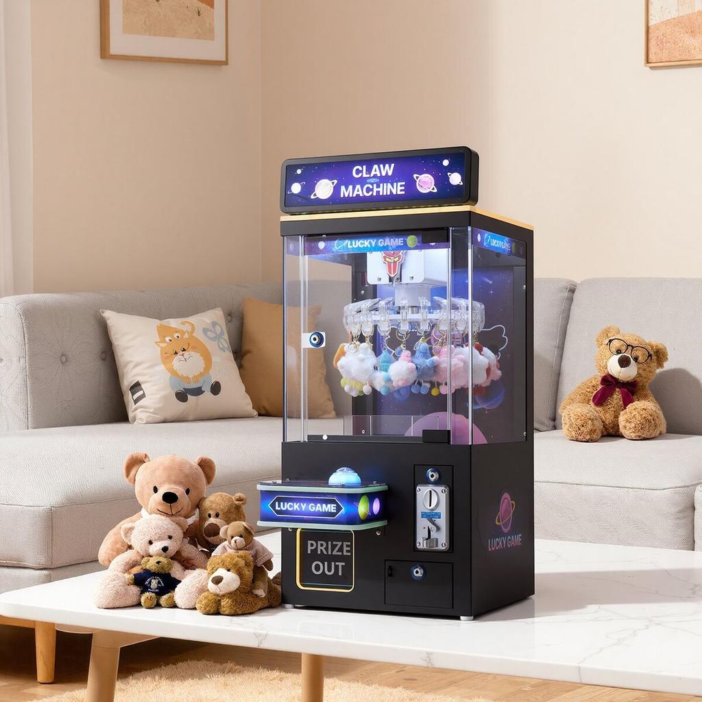 Claw Crane Machine, Medium-Sized Arcade Game Machine with Light & Sound, Adjustable Difficulty, Precise Toy Candy Grabber Prize Dispenser Vending Toy,