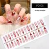 Autumn/Winter Blush Polka Dot Wearable Nails: 30-Piece Detachable High-Grade Christmas Fairy Stickers