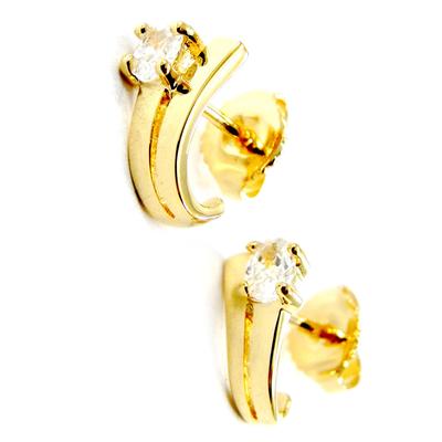 [I2979] - White Gold Plated 'Câlin' Half Hoop Earrings